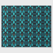 Cyan Abstrakt Art Print Geschenkpapier (Flach)
