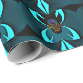 Cyan Abstrakt Art Print Geschenkpapier (Rolleneckpunkt)