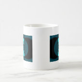 Cyan Abstrakt Art Print Kaffeetasse (Mittel)