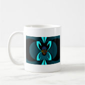 Cyan Abstrakt Art Print Kaffeetasse (Links)