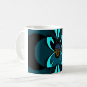 Cyan Abstrakt Art Print Kaffeetasse (Vorderseite Links)