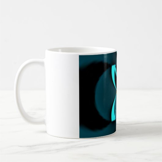 Cyan Abstrakt Art Print Kaffeetasse (Links)