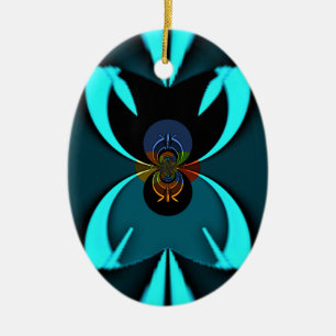 Cyan Abstrakt Art Print Keramikornament