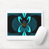 Cyan Abstrakt Art Print Mousepad (Mit Mouse)