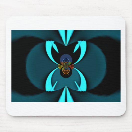 Cyan Abstrakt Art Print Mousepad (Vorne)