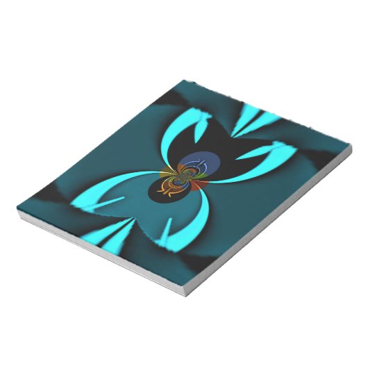 Cyan Abstrakt Art Print Notizblock (Rotiert)