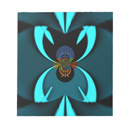 Cyan Abstrakt Art Print Notizblock (Vorderseite)