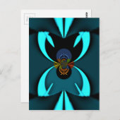 Cyan Abstrakt Art Print Postkarte (Vorne/Hinten)