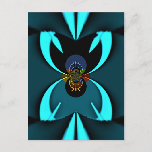 Cyan Abstrakt Art Print Postkarte (Vorderseite)