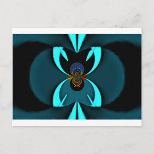 Cyan Abstrakt Art Print Postkarte