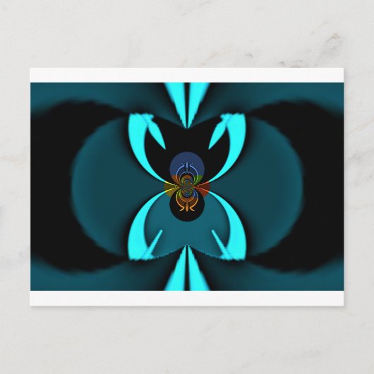 Cyan Abstrakt Art Print Postkarte (Vorderseite)