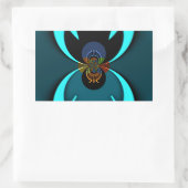 Cyan Abstrakt Art Print Rechteckiger Aufkleber (Tasche)