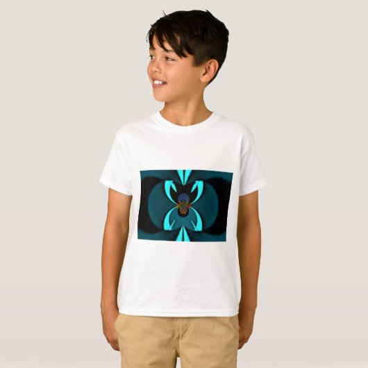 Cyan Abstrakt Art Print T-Shirt (Vorne ganz)