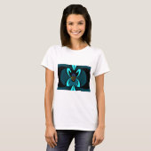 Cyan Abstrakt Art Print T-Shirt (Vorne ganz)