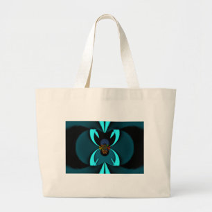 Cyan abstraktes Kunstposter Jumbo Stoffbeutel