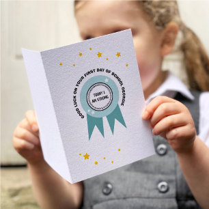 Cyan Abzeichen heute bin ich wieder zum Schulgeluc Karte