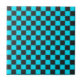Cyan and charcoal checkerboard pattern fliese (Vorderseite)