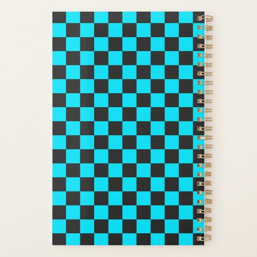 Cyan and charcoal checkerboard pattern planer (Rückseite)