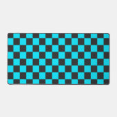 Cyan and charcoal checkerboard pattern schreibtischunterlage (Vorderseite)