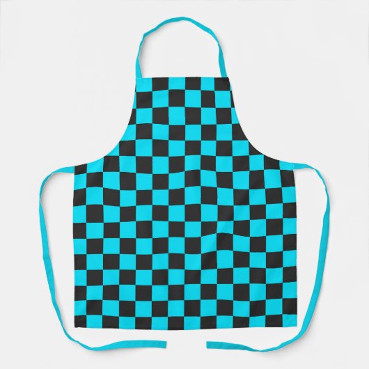 Cyan and charcoal checkerboard pattern schürze (Vorderseite)