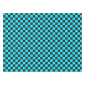 Cyan and charcoal checkerboard pattern tischdecke (Vorderseite (Horizontal))