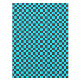 Cyan and charcoal checkerboard pattern tischdecke