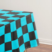 Cyan and charcoal checkerboard pattern tischdecke (Beispiel)