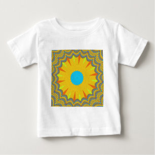 Cyan and Gold Mandala Art Print Baby T-shirt