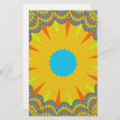 Cyan and Gold Mandala Art Print Briefpapier (Vorne/Hinten)