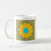 Cyan and Gold Mandala Art Print Kaffeetasse (Links)