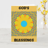 Cyan and Gold Mandala Art Print Karte (Gelbe Blume)