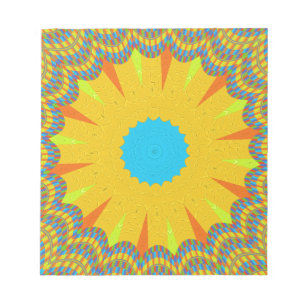 Cyan and Gold Mandala Art Print Notizblock