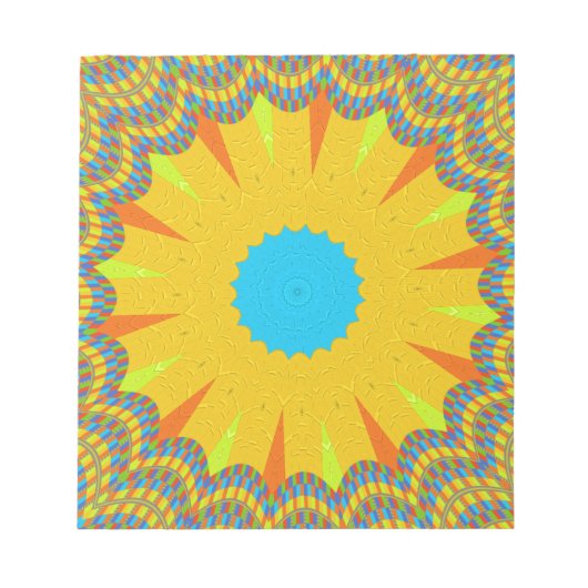 Cyan and Gold Mandala Art Print Notizblock (Vorderseite)