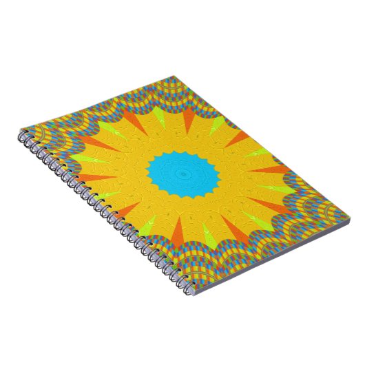 Cyan and Gold Mandala Art Print Notizblock (Rechte Seite)