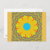 Cyan and Gold Mandala Art Print Postkarte (Vorne/Hinten)