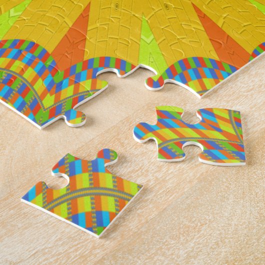 Cyan and Gold Mandala Art Print Puzzle (Seite)