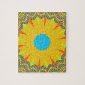 Cyan and Gold Mandala Art Print Puzzle (Vertikal)