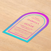 Cyan and magenta gradient elegant wedding acryleinladungen (Ablage )
