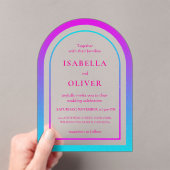 Cyan and magenta gradient elegant wedding acryleinladungen (Insitu (Handheld))