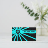 Cyan Atomic Rays Visitenkarte (Stehend Vorderseite)