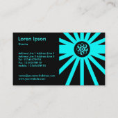 Cyan Atomic Rays Visitenkarte (Rückseite)