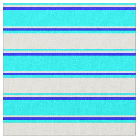 Cyan, Beige & Blau Streifen Muster Stoff (Nahaufnahme)