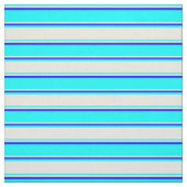Cyan, Beige & Blau Streifen Muster Stoff (Muster)