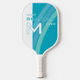 Cyan Best Oma mit Monogrammierten Initialen mit Pu Pickleball Schläger