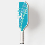 Cyan Best Oma mit Monogrammierten Initialen mit Pu Pickleball Schläger (Links)