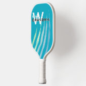 Cyan Best Oma mit Monogrammierten Initialen Pickleball Schläger (Links)