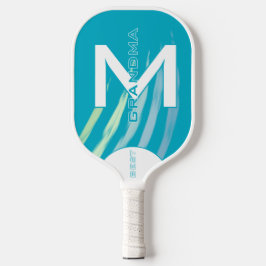Cyan Best Oma mit Monogrammierten Initialen Pickleball Schläger