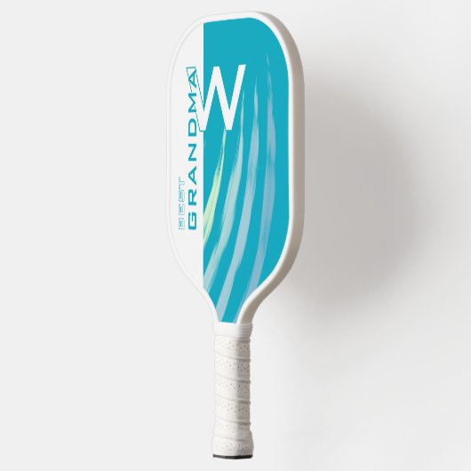 Cyan Best Oma mit Monogrammierten Initialen Pickleball Schläger (Links)