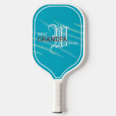 Cyan Best Opa jemals, monogramiert Pickleball Schläger (Rückseite)
