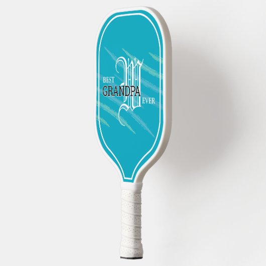 Cyan Best Opa jemals, monogramiert Pickleball Schläger (Links)
